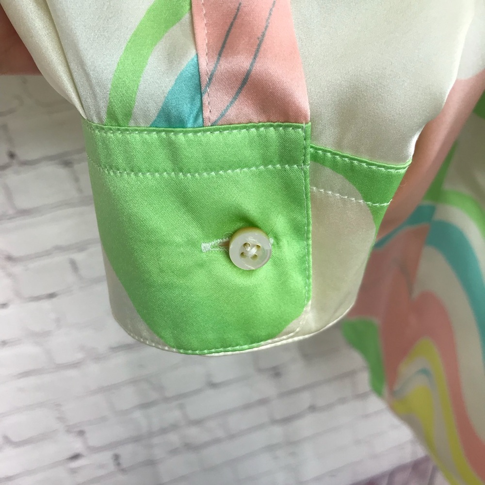 Vintage Hippie Disco Button Down Top Size M/L - Picture 5 of 5